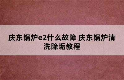 庆东锅炉e2什么故障 庆东锅炉清洗除垢教程